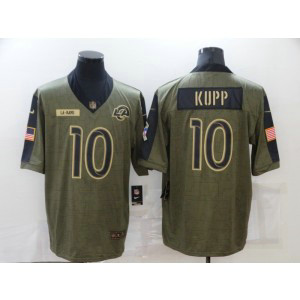 Nike Los Angeles Rams 10 Cooper Kupp 2021 Olive Salute To Service Limited Men Jersey