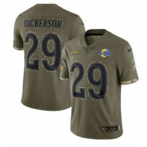 Nike Los Angeles Rams 29 Eric Dickerson Olive 2022 Salute To Service Limited Men Jersey