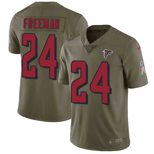 Nike Men's Atlanta Falcons #24 Devonta Freeman Olive 2017 Salute To Service Stitched NFL Limited Jersey