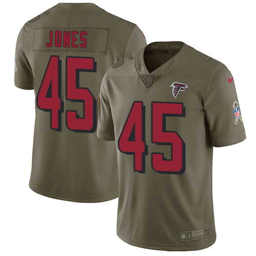 Nike Men's Atlanta Falcons #45 Deion Jones Olive 2017 Salute To Service Stitched NFL Limited Jersey