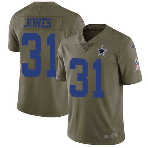 Nike Men's Dallas Cowboys #31 Byron Jones Olive 2017 Salute To Service Stitched NFL Limited Jersey