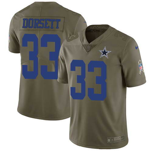 Nike Men's Dallas Cowboys #33 Tony Dorsett Olive 2017 Salute To Service Stitched NFL Limited Jersey