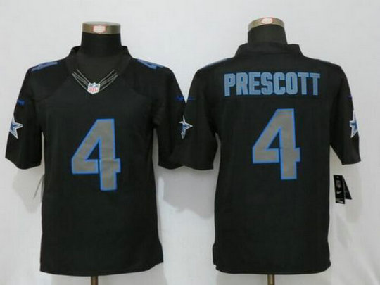 Nike Men's Dallas Cowboys 4 Dak Prescott Impact Limited Black Jerseys