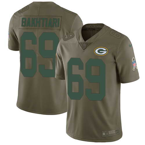 Nike Men's Green Bay Packers #69 David Bakhtiari Olive 2017 Salute To Service Stitched NFL Limited Jersey