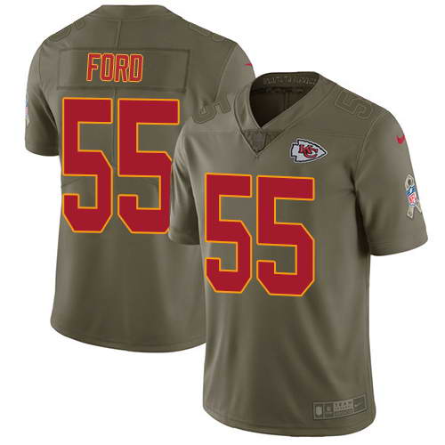 Nike Men's Kansas City Chiefs #55 Dee Ford Olive 2017 Salute To Service Stitched NFL Limited Jersey