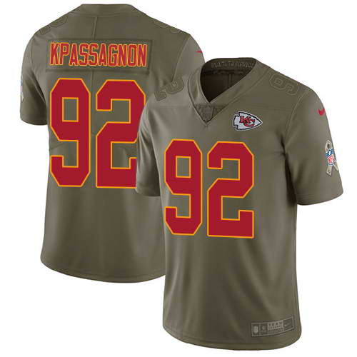Nike Men's Kansas City Chiefs #92 Tanoh Kpassagnon Olive 2017 Salute To Service Stitched NFL Limited Jersey