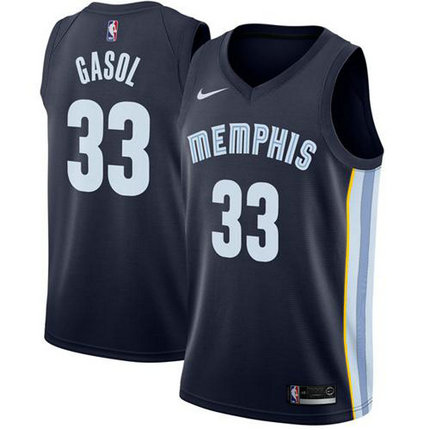 Nike Men's Memphis Grizzlies #33 Marc Gasol Navy Blue Stitched Swingman NBA Jersey
