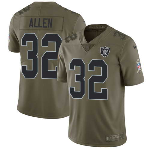 Nike Men's Oakland Raiders #32 Marcus Allen Olive 2017 Salute To Service Stitched NFL Limited Jersey