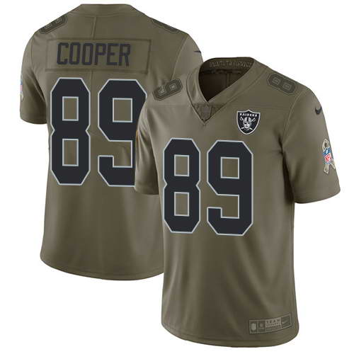 Nike Men's Oakland Raiders #89 Amari Cooper Olive 2017 Salute To Service Stitched NFL Limited Jersey