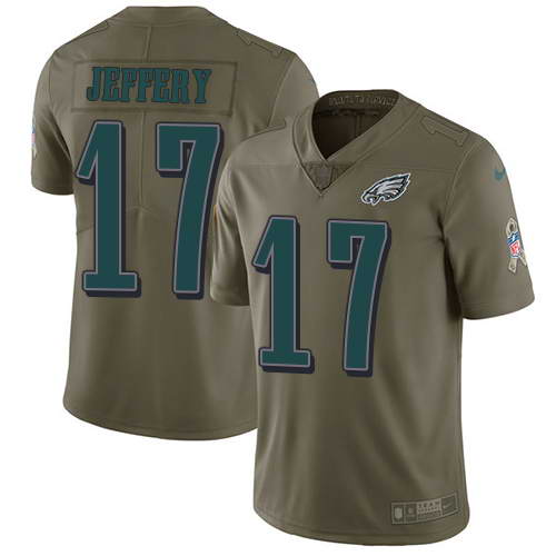 Nike Men's Philadelphia Eagles #17 Alshon Jeffery Olive 2017 Salute To Service Stitched NFL Limited Jersey