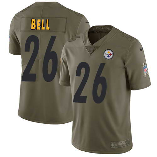 Nike Men's Pittsburgh Steelers #26 Le'Veon Bell Olive 2017 Salute To Service Stitched NFL Limited Jersey