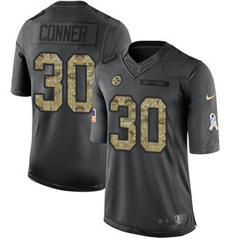 Nike Men's Pittsburgh Steelers #30 James Conner Black NFL Limited Salute To Service Stitched Jersey