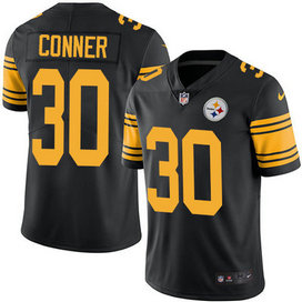 Nike Men's Pittsburgh Steelers #30 James Conner Black Stitched NFL Limited Rush Jersey