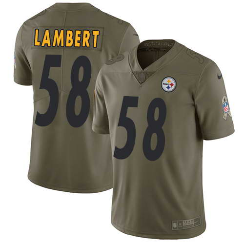 Nike Men's Pittsburgh Steelers #58 Jack Lambert Olive 2017 Salute To Service Stitched NFL Limited Jersey