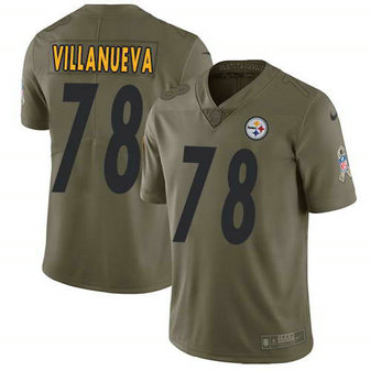 Nike Men's Pittsburgh Steelers #78 Alejandro Villanueva Olive 2017 Salute To Service Stitched NFL Limited Jersey