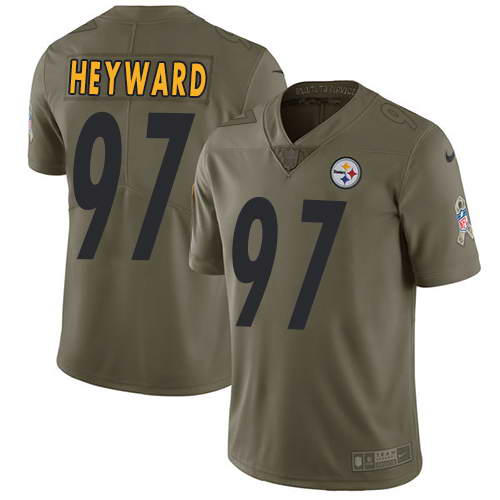 Nike Men's Pittsburgh Steelers #97 Cameron Heyward Olive 2017 Salute To Service Stitched NFL Limited Jersey