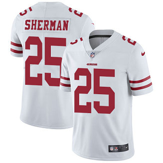 Nike Men's San Francisco 49ers #25 Richard Sherman NFL White Vapor Untouchable Limited Jersey