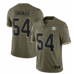 Nike Miami Dolphins 54 Zach Thomas Olive 2022 Salute To Service Limited Men Jersey