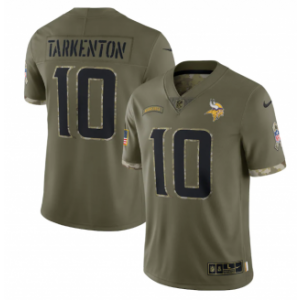 Nike Minnesota Vikings 10 Fran Tarkenton Olive 2022 Salute To Service Limited Men Jersey