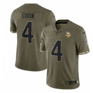 Nike Minnesota Vikings 4 Dalvin Cook Olive 2022 Salute To Service Limited Men Jersey