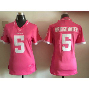 Nike Minnesota Vikings 5 Teddy Bridgewater Women Pink Jersey