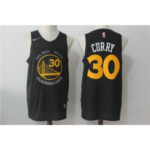 Nike NBA Warriors 30 Stephen Curry Black Stitched Men Jersey