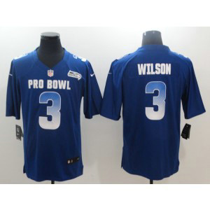 Nike NFC Seahawks 3 Russell Wilson Royal 2019 Pro Bowl Game Men Jersey