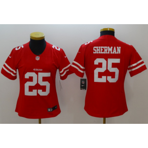 Nike NFL 49ers 25 Richard Sherman Red Vapor Untouchable Limited Women Jersey