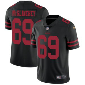 Nike NFL 49ers 69 Mike McGlinchey 2018 NFL Draft Black Vapor Untouchable Limited Men Jersey