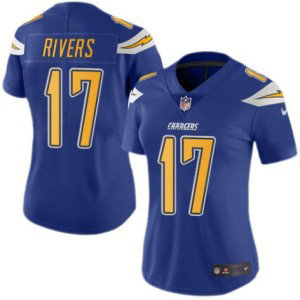 Nike NFL Chargers 17 Philip Rivers Blue Color Rush Women Jersey