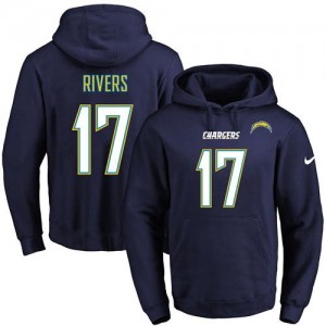 Nike NFL Chargers 17 Philip Rivers Dark Blue Men Pullover Hoodie