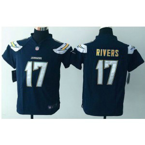 Nike NFL Chargers 17 Philip Rivers Navy Blue Youth Jersey