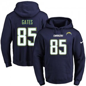 Nike NFL Chargers 85 Antonio Gates Dark Blue Men Pullover Hoodie