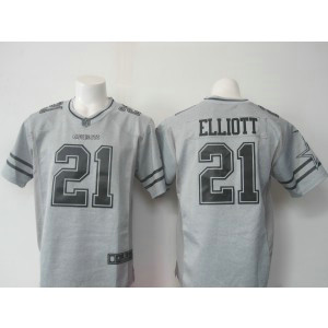 Nike NFL Cowboys 21 Ezekiel Elliott Gridiron Gray II Men Limited Jersey