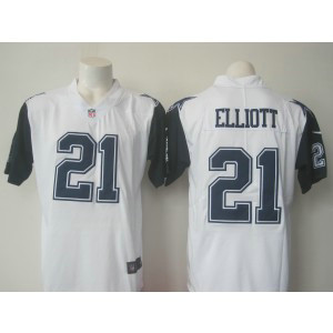 Nike NFL Cowboys 21 Ezekiel Elliott White 2016 Color Rush Men Limited Jersey