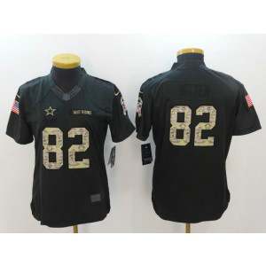 Nike NFL Cowboys 82 Jason Witten Anthracite Salute to Service Women Jersey
