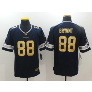 Nike NFL Cowboys 88 Dez Bryant Navy Blue Gold Limited Jersey