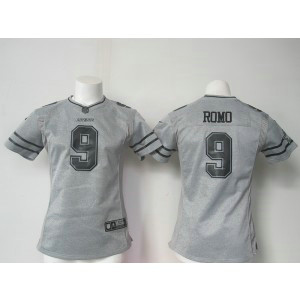 Nike NFL Cowboys 9 Tony Romo Gridiron Gray II Women Jersey
