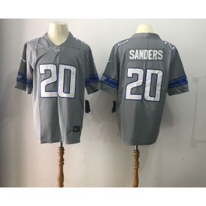 Nike NFL Detroit Lions 20 Barry Sanders Grey 2017 Color Rush Limited Men Jersey