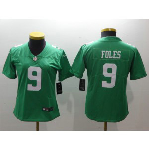 Nike NFL Eagles 9 Nick Foles Green Vapor Untouchable Limited Women Jersey