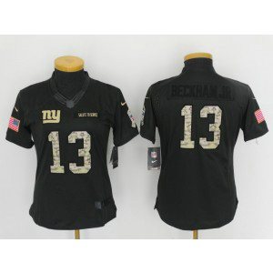 Nike NFL Giants 13 Odell Beckham Jr Anthracite 2016 Salute to Service Women Jersey