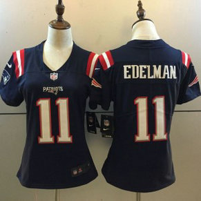 Nike NFL Patriots 11 Julian Edelman Navy 2016 Color Rush Women Jersey