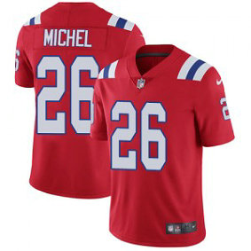 Nike NFL Patriots 26 Sony Michel Red Vapor Untouchable Limited Men Jersey