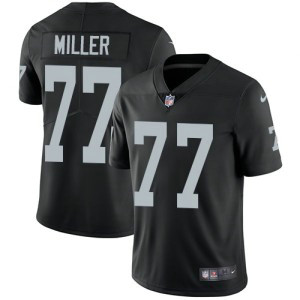 Nike NFL Raiders 77 Kolton Miller 2018 NFL Draft Black Vapor Untouchable Limited Men Jersey
