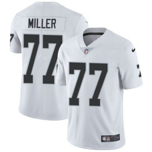 Nike NFL Raiders 77 Kolton Miller 2018 NFL Draft White Vapor Untouchable Limited Men Jersey