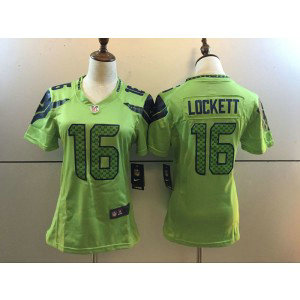 Nike NFL Seahawks 16 Tyler Lockett Green Women Jersey