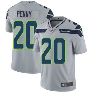 Nike NFL Seahawks 20 Rashaad Penny 2018 NFL Draft Grey Vapor Untouchable Limited Men Jersey