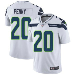 Nike NFL Seahawks 20 Rashaad Penny 2018 NFL Draft White Vapor Untouchable Limited Men Jersey