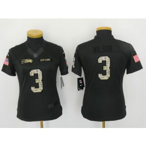 Nike NFL Seahawks 3 Russell Wilson Anthracite 2016 Salute to Service Women Jersey