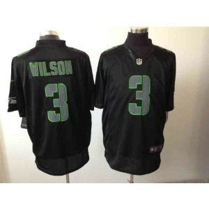 Nike NFL Seahawks 3 Russell Wilson Black Impact Men Limited Jersey